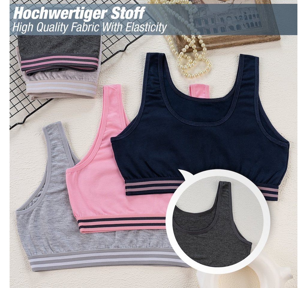 LOREZA Bustier 5er Set Mädchen Bustier - Streifen - Bunt (Set, 5-tlg., 5er-Pack) – Bild 2 von 5