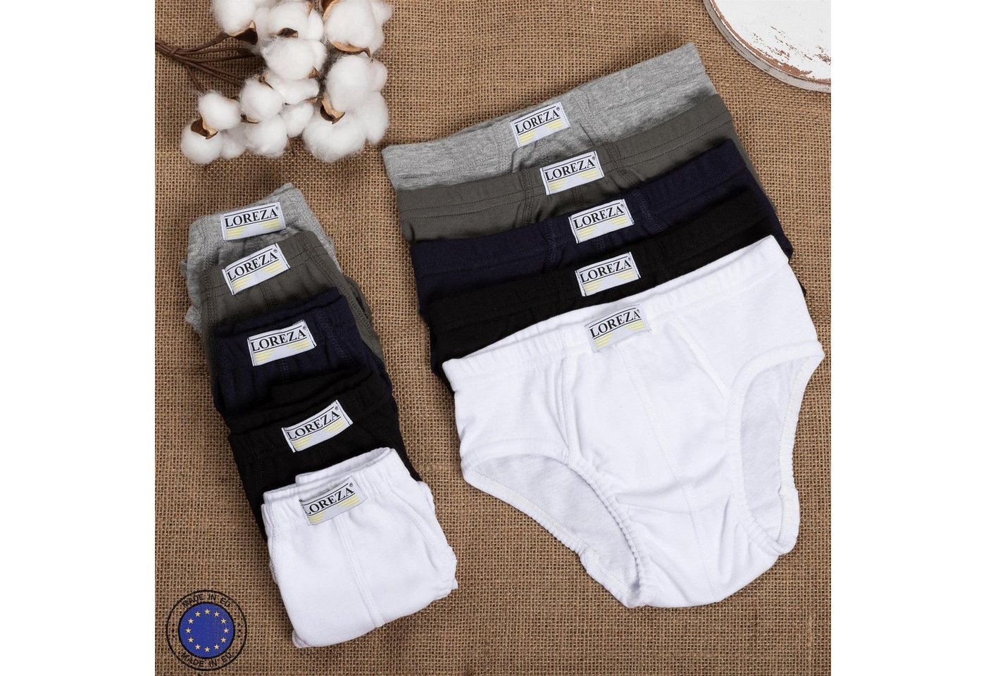 LOREZA Slip 10er Set Jungen Slips 100% Baumwolle - Basics - Bunt (Set, 10-St) – Bild 3 von 5