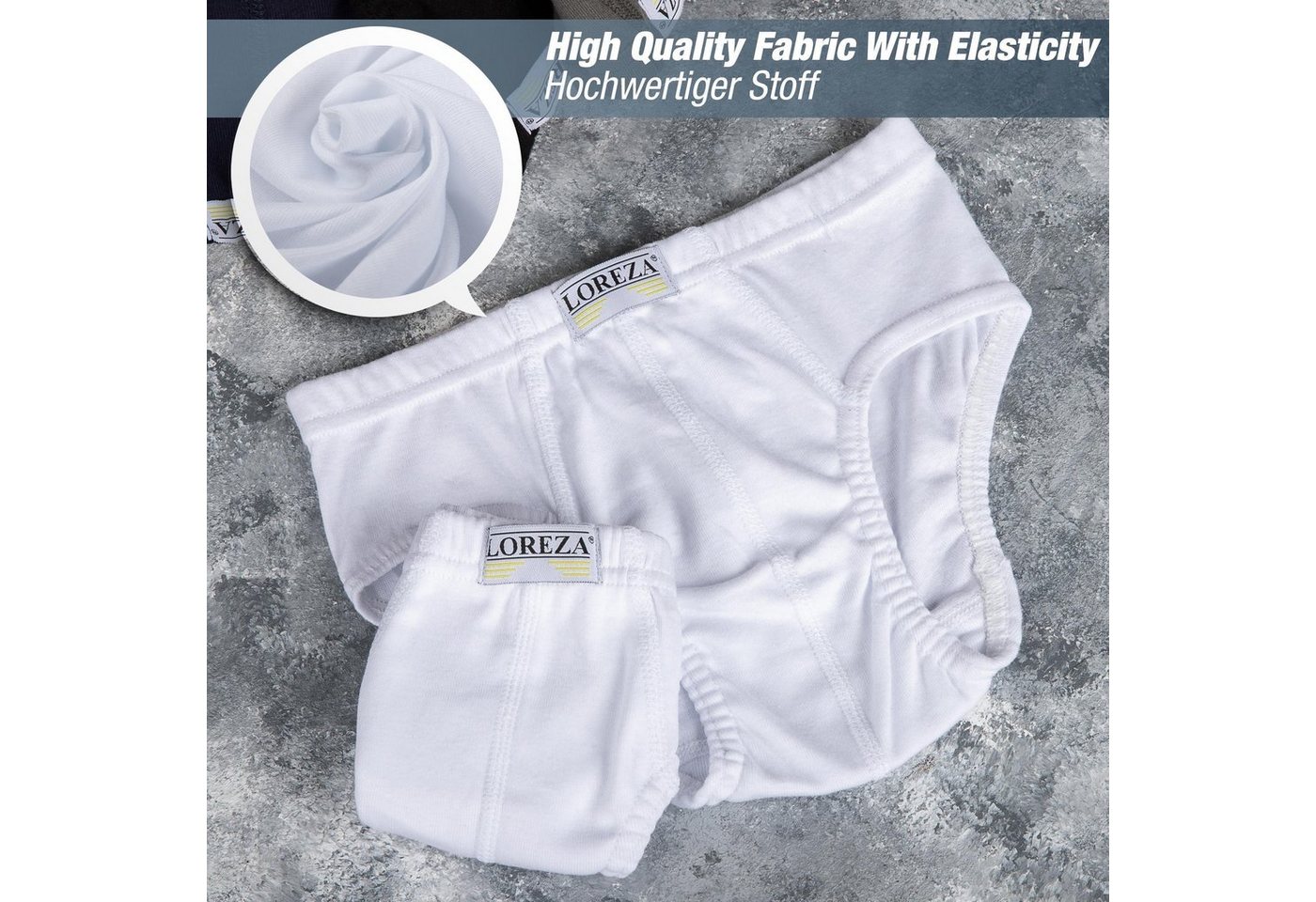 LOREZA Slip 10er Set Jungen Slips 100% Baumwolle - Basics - Bunt (Set, 10-St) – Bild 5 von 5