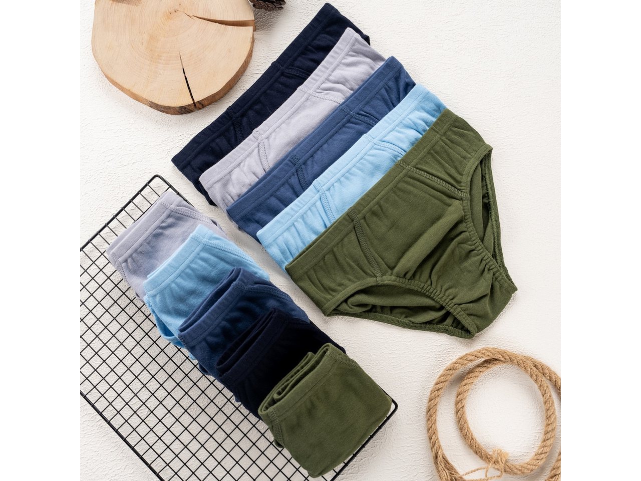 LOREZA Slip 10er Set Jungen Slips 100% Baumwolle - Basics - Bunt (Set, 10-St) – Bild 3 von 5