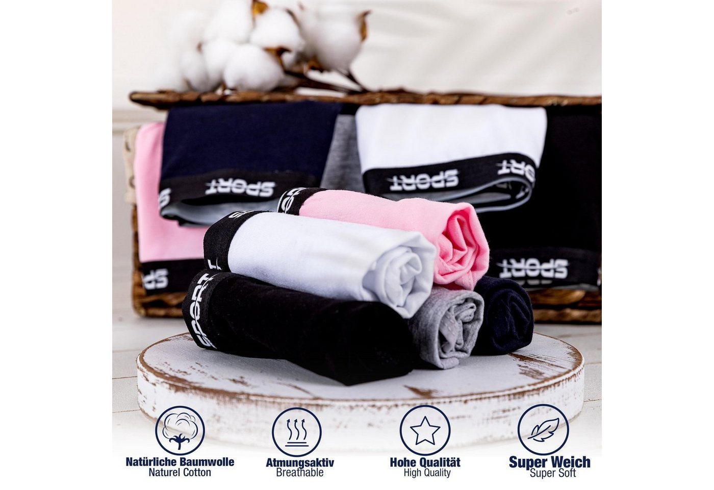 LOREZA Slip 10er Set Mädchen Slips - Sport - Bunt (Spar-Packung, 10-St) – Bild 4 von 5