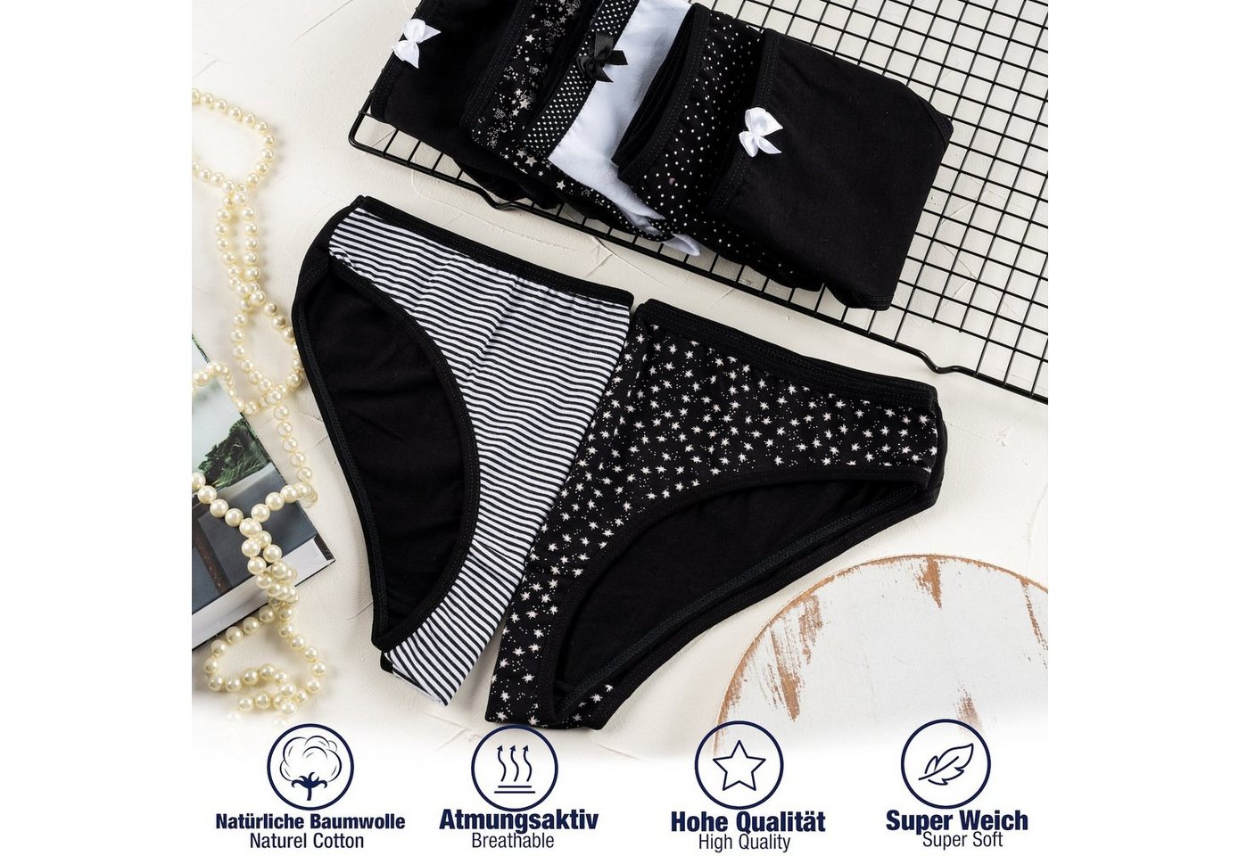 LOREZA Slip 7er Set Slips - Mix - Bunt (Packung, 7-St) – Bild 3 von 5