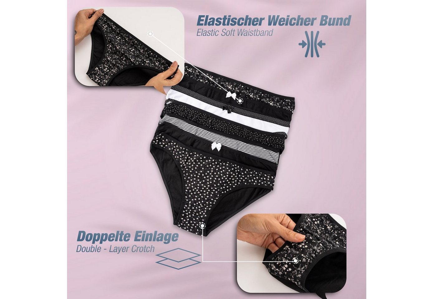 LOREZA Slip 7er Set Slips - Mix - Bunt (Packung, 7-St) – Bild 4 von 5