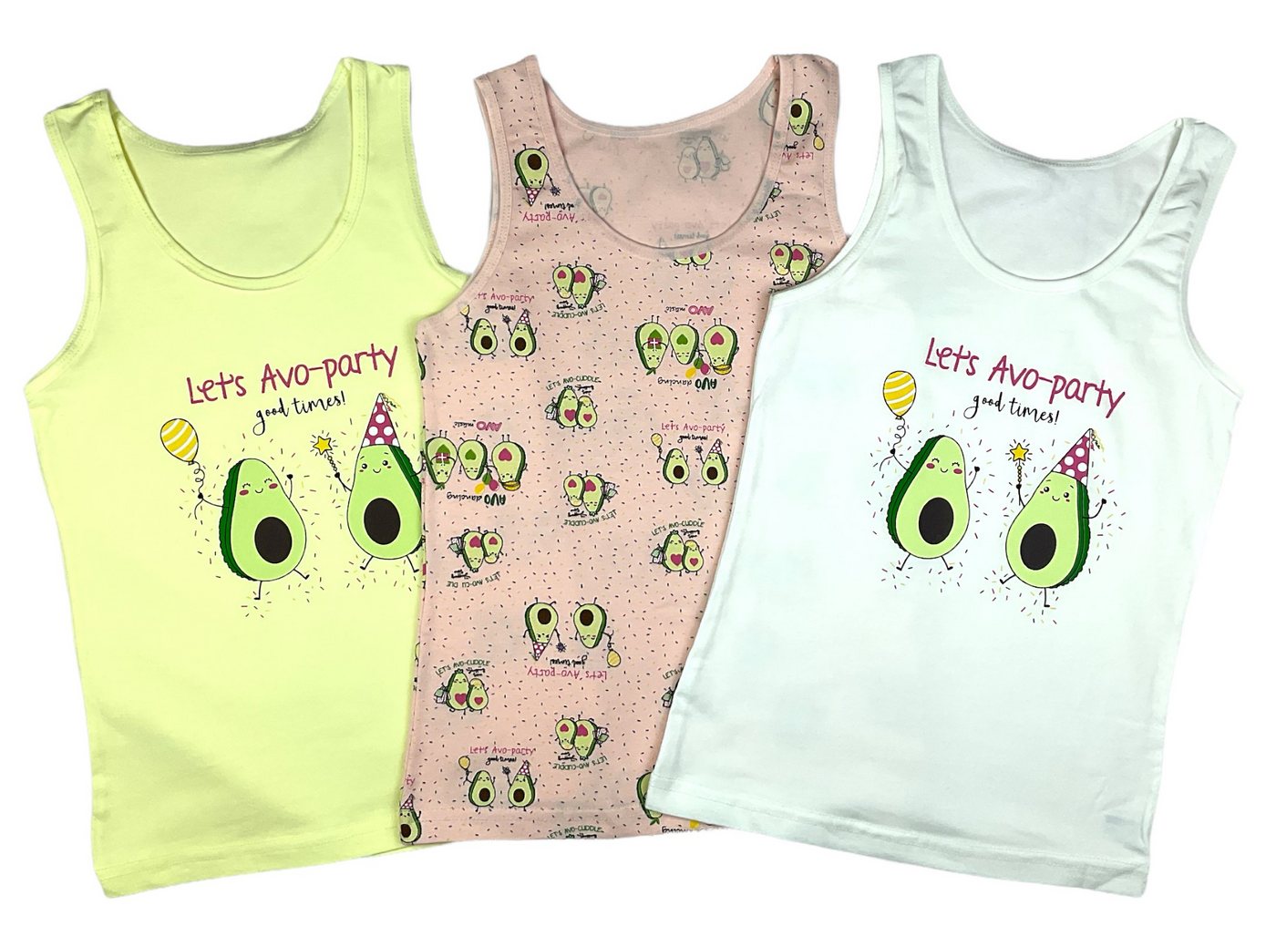 LOREZA Unterhemd 5er Set Mädchen Unterhemden - Avocado - Bunt (Set, 5-St., 5er-Pack) – Bild 2 von 5
