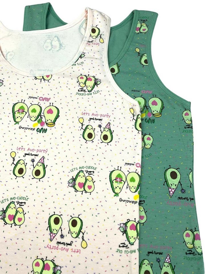 LOREZA Unterhemd 5er Set Mädchen Unterhemden - Avocado - Bunt (Set, 5-St., 5er-Pack) – Bild 4 von 5