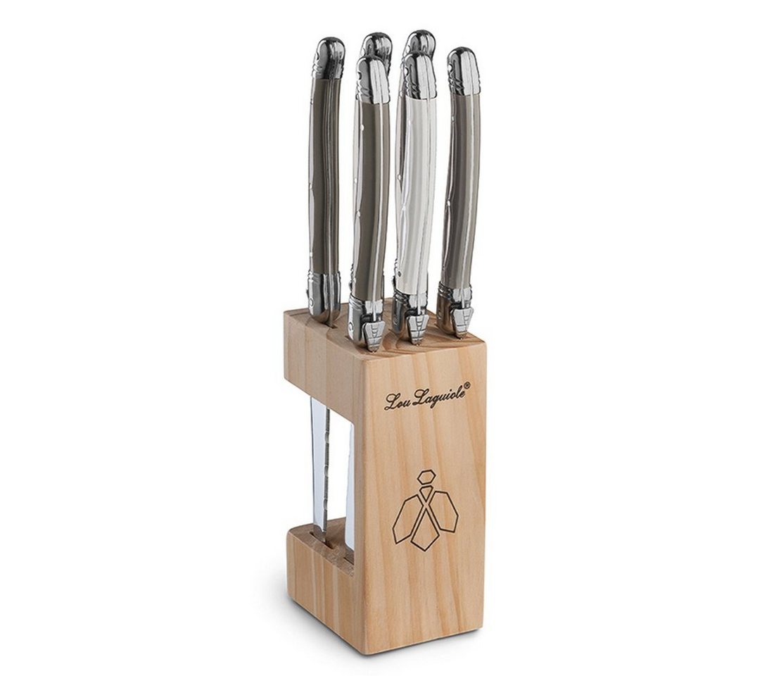 Lou Laguiole Steakmesser TRADITION (6 Stück), spülmaschinenfest, perle,pfeffer,taupe, hochglanzpoliert – Bild 2 von 2