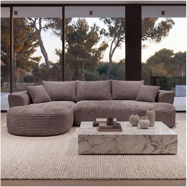 MCW Loungesofa MCW-P19-l, Rutschfeste Unterseite, Polsterung aus Taschenfedern und Schaumstoff