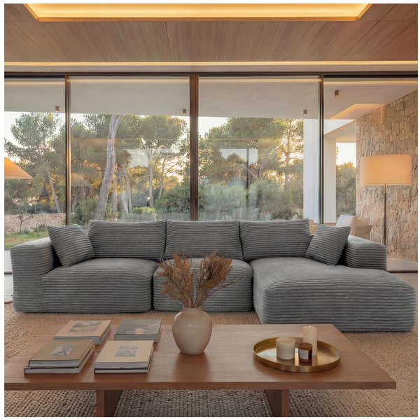 MCW Loungesofa MCW-P20-r, Rutschfeste Unterseite, Polsterung aus Taschenfedern und Schaumstoff
