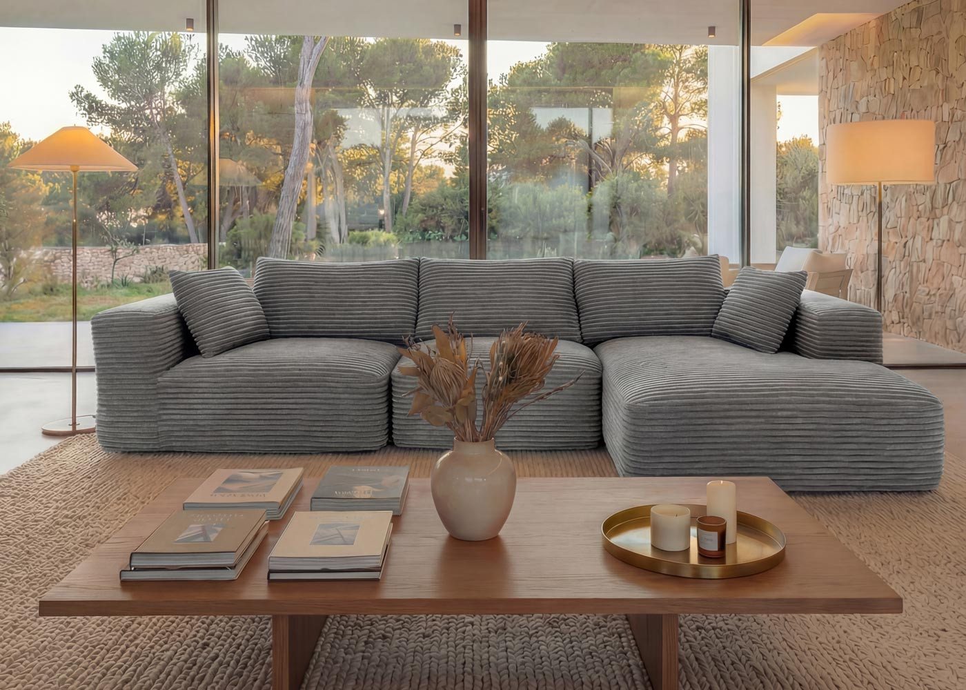 MCW Loungesofa MCW-P20-r, Rutschfeste Unterseite, Polsterung aus Taschenfedern und Schaumstoff – Bild 5 von 5
