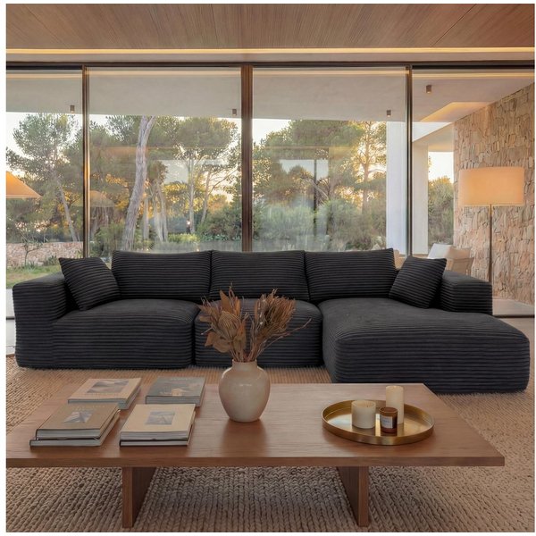 MCW Loungesofa MCW-P20-r, Rutschfeste Unterseite, Polsterung aus Taschenfedern und Schaumstoff