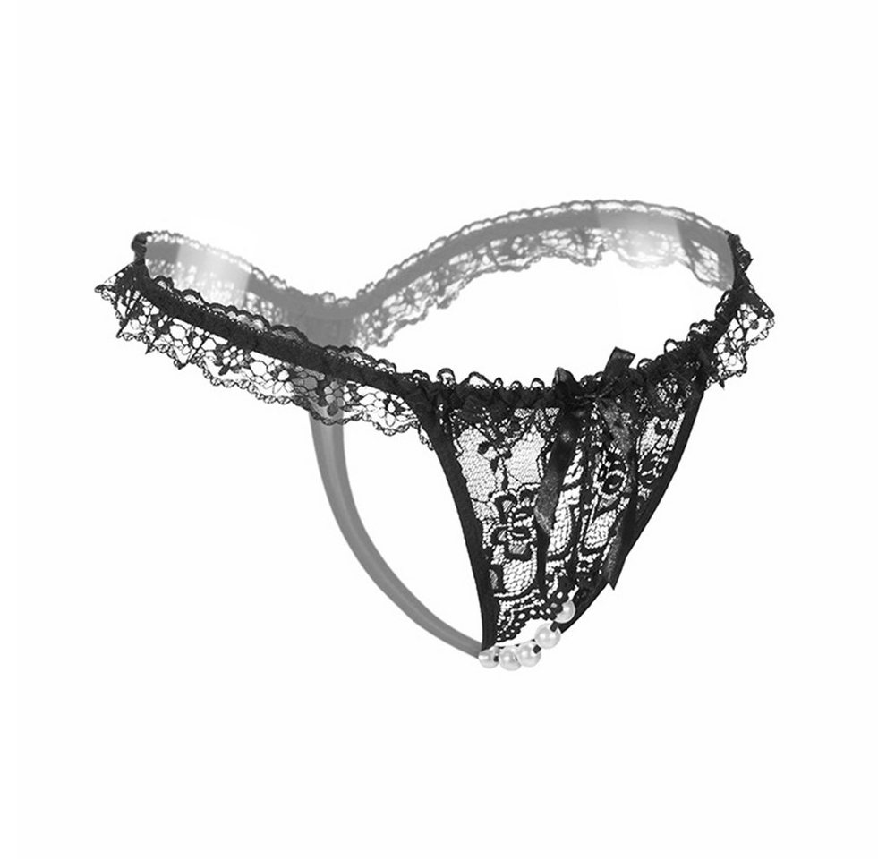 Lovolotti String-Ouvert Sexy Unterhose String Tanga Slip LO-L23 (Damen transparente String Panty mit Perlen) Nachtwäsche Reizwäsche Sexy Unterwäsche Durchsichti – Bild 2 von 3