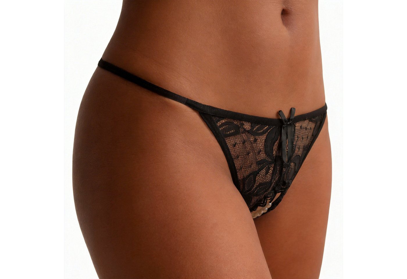 Lovolotti String-Ouvert Sexy Unterhose String Tanga Slip LO-L44 transparente String mit Perlen Damen Panty Nachtwäsche Reizwäsche Sexy Unterwäsche Durchsichtig – Bild 3 von 4
