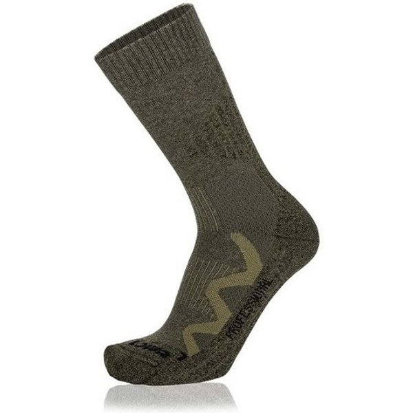 Lowa Wandersocken Crew 3-Season Pro (Baumwolle, hoher Tragekomfort) dunkelgrün - 1 Paar