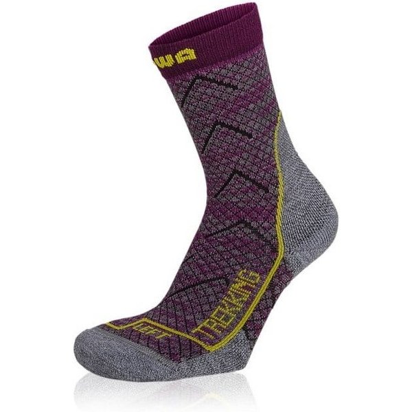 Lowa Wandersocken (Merinowolle, Wabenstruktur) violett Mädchen - 1 Paar