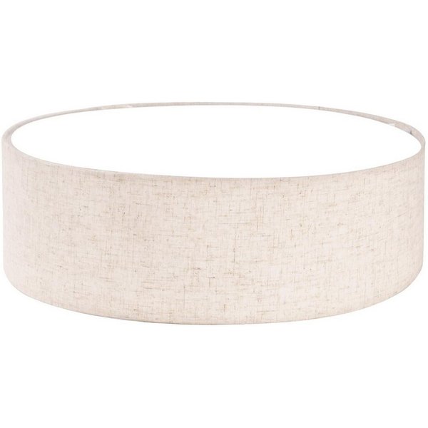 LQWELL LED Deckenleuchte aus Leinen, Ø40cm x H10cm,Deckenlampe,6x E27, ohne Leuchtmittel, Warmweiß, Textil Lampenschirm, Schlafzimmer, Wohnzimmer