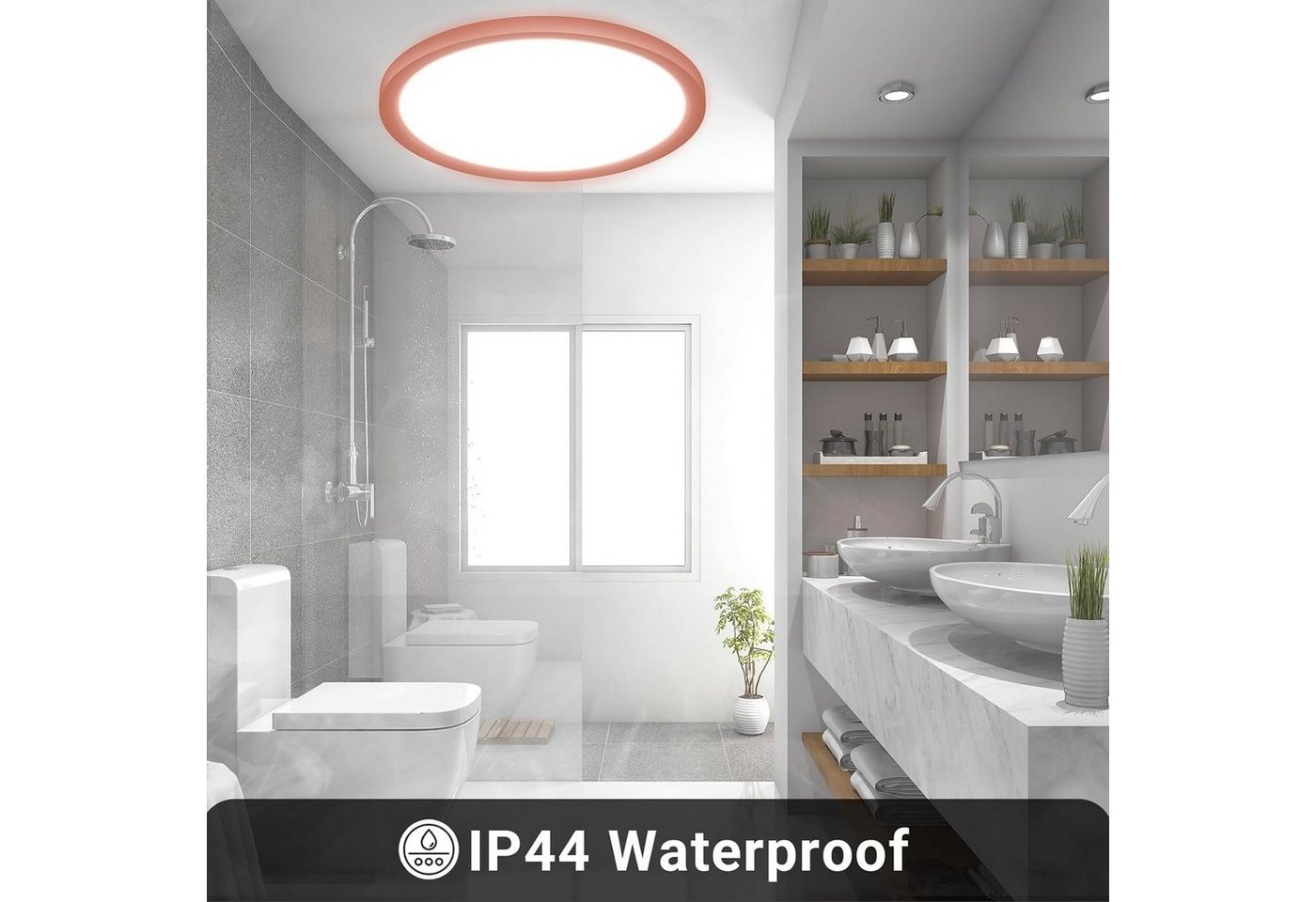 LQWELL LED Deckenleuchte LED-CEIL-RUND, LED fest integriert, neutralweiß, LED Deckenleuchte, 18W, 1600LM – Bild 5 von 5
