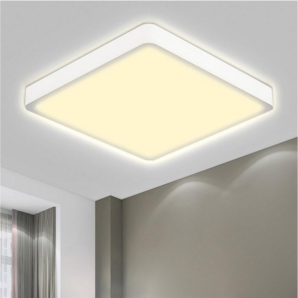 LQWELL LED Deckenleuchte Quadrat Flach LED Deckenlampe, 18W,1600LM, LED fest integriert, Tageslichtweiß, Modern Schlicht Lampe Dünn