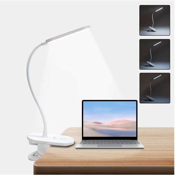 LQWELL LED Leselampe Leselampe Bett, Clip-On,3 Helligkeitsstufen,dimmbar, Leselampe Buch, LED fest integriert, Warmweiß, Naturweiß, Kaltweiß, 360° Flexible Klem