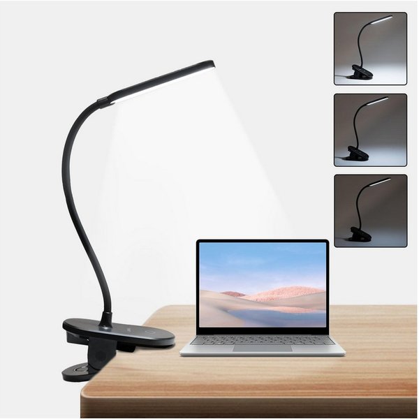 LQWELL LED Leselampe Leselampe Bett, Clip-On,3 Helligkeitsstufen,dimmbar, Leselampe Buch, LED fest integriert, Warmweiß, Naturweiß, Kaltweiß, 360° Flexible Klem