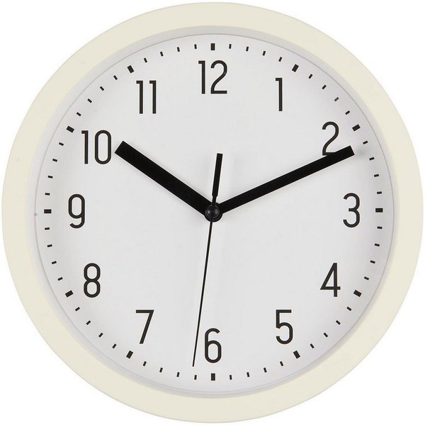 LS-LebenStil Wanduhr IB Laursen Nostalgische Metall Küchenuhr Weiß 20cm Vintage Bürouhr (Schlafzimmer Flur Büro Küche Wohnzimmer leise mit großen Ziffern)