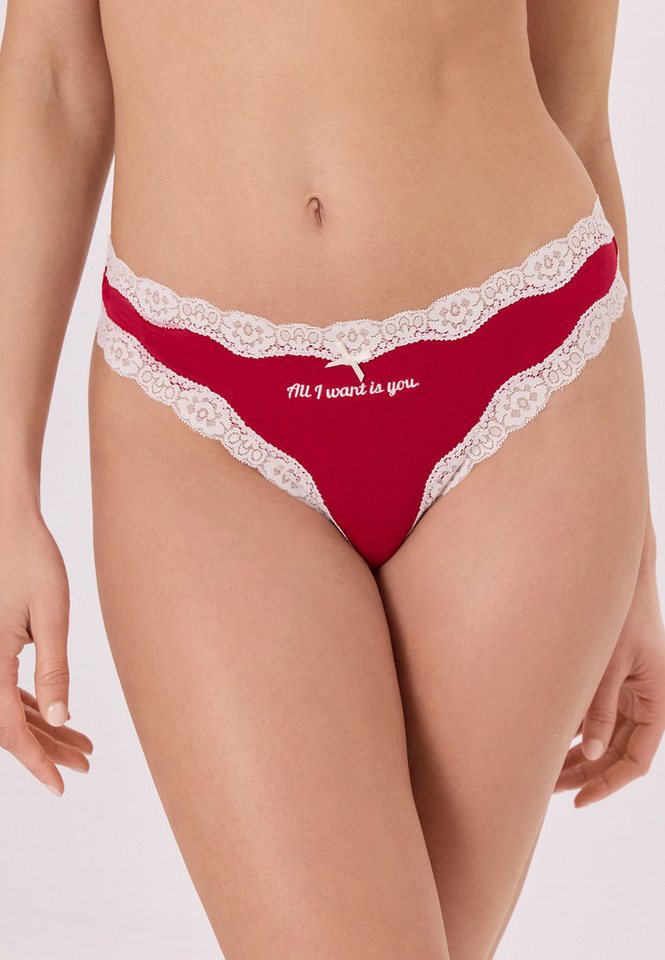 LSCN by LASCANA String (3er Pack) mit hochwertiger Spitze abgesetzt – Bild 2 von 5