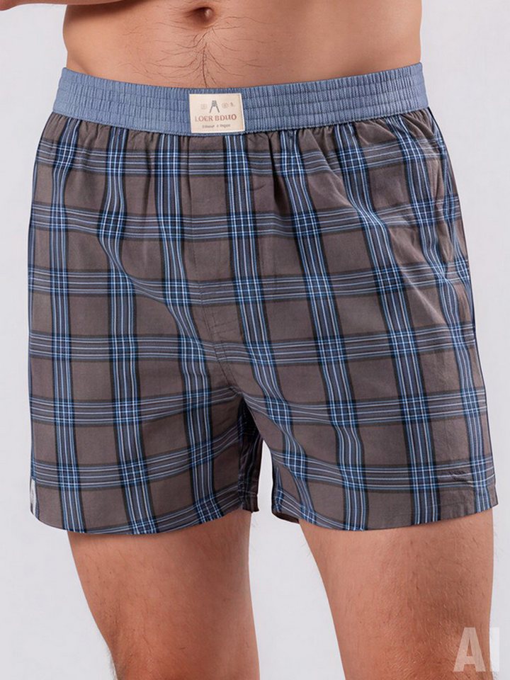Luca David Boxer Karos - 100% Baumwolle - elastischer Bund - weiter und lockere Schnitt (2-St) Doppelpack 2-Pack Mehrpack Boxershorts Unterhose American Boxer-S – Bild 4 von 5