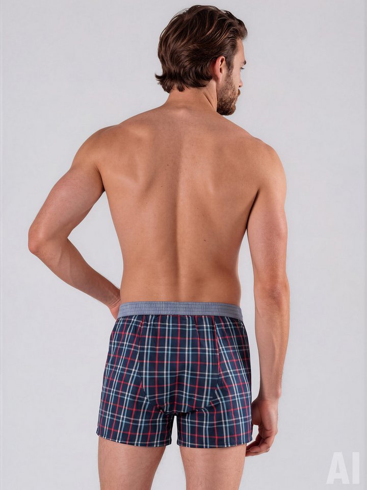 Luca David Boxer Karos (4-St) Multipack Sparpack 4er-Pack Boxershorts Herren Männer Baumwolle – Bild 3 von 5