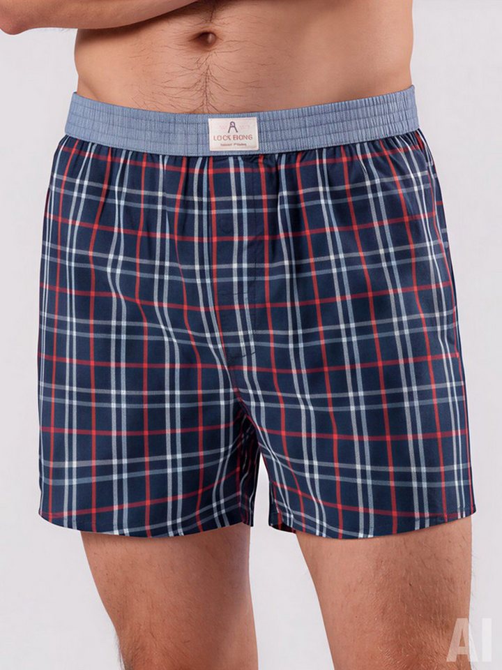 Luca David Boxer Karos (4-St) Multipack Sparpack 4er-Pack Boxershorts Herren Männer Baumwolle – Bild 4 von 5