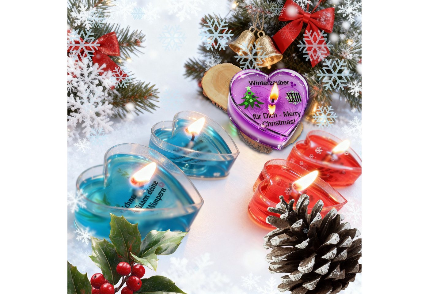 Lucadeau Adventskalender Duftkerzen mit 24 Düften & Botschaften - Weihnachtsgeschenk für Frauen (Duftkerzenset aus Sojawachs – 24 Weihnachtliche Düfte & liebevo – Bild 3 von 5