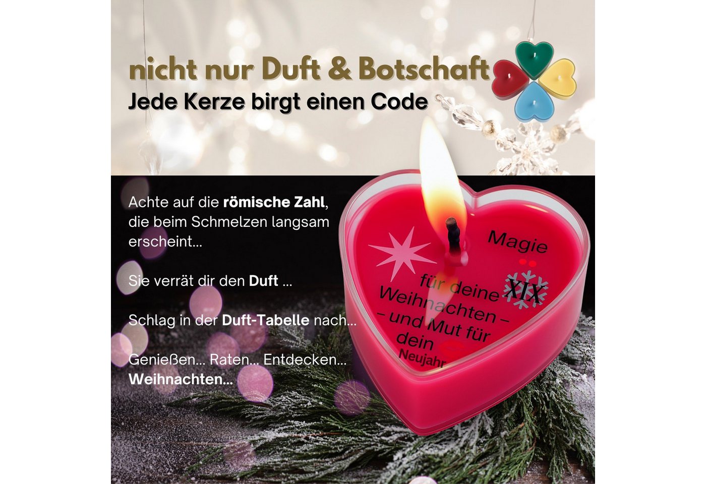 Lucadeau Adventskalender Duftkerzen mit 24 Düften & Botschaften - Weihnachtsgeschenk für Frauen (Duftkerzenset aus Sojawachs – 24 Weihnachtliche Düfte & liebevo – Bild 5 von 5