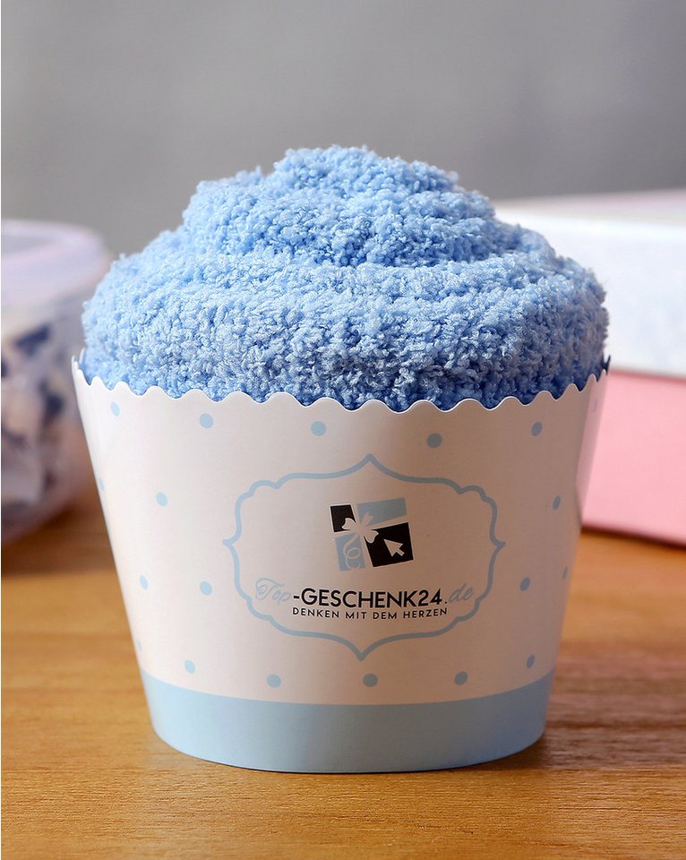 Lucadeau Kuschelsocken mit Spruch "bring mir Kaffee", Geschenk zu Weihnachten (Cupcake Verpackung, 1 Paar) rutschfest, Gr. 36-43, Geschenke für Frauen, Geburtst – Bild 4 von 5