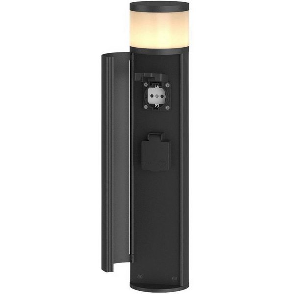 Lucande Außen-Stehlampe Corban, Metall, Schwarz IP44, 1 x 5 W LED