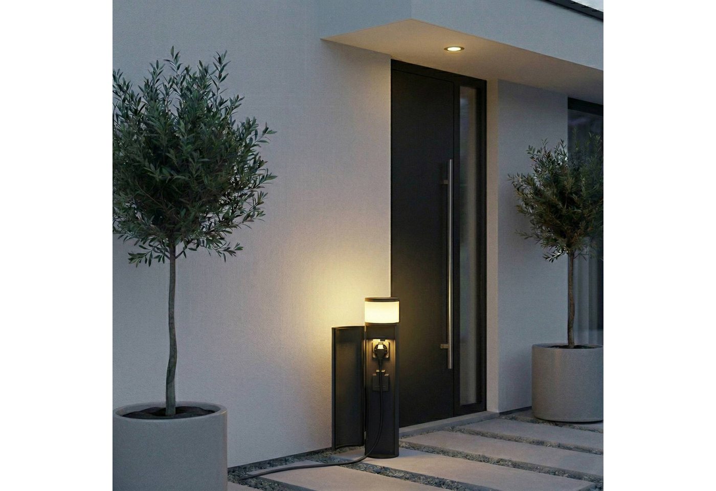 Lucande Außen-Stehlampe Corban, Metall, Schwarz IP44, 1 x 5 W LED – Bild 3 von 5