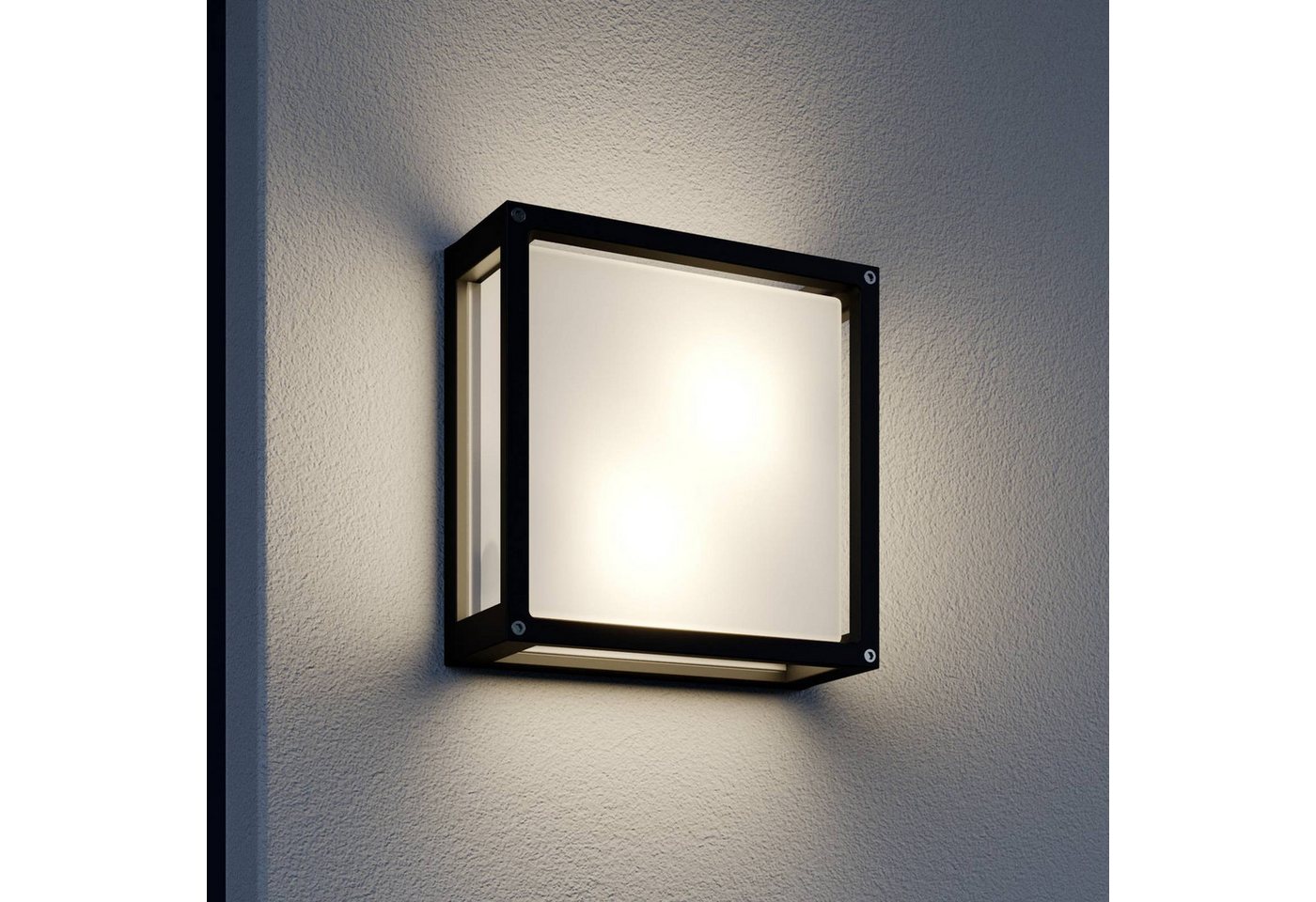 Lucande Außen-Wandleuchte Aurelien, Metall, Schwarz IP54, 2 x 15 W LED – Bild 2 von 5