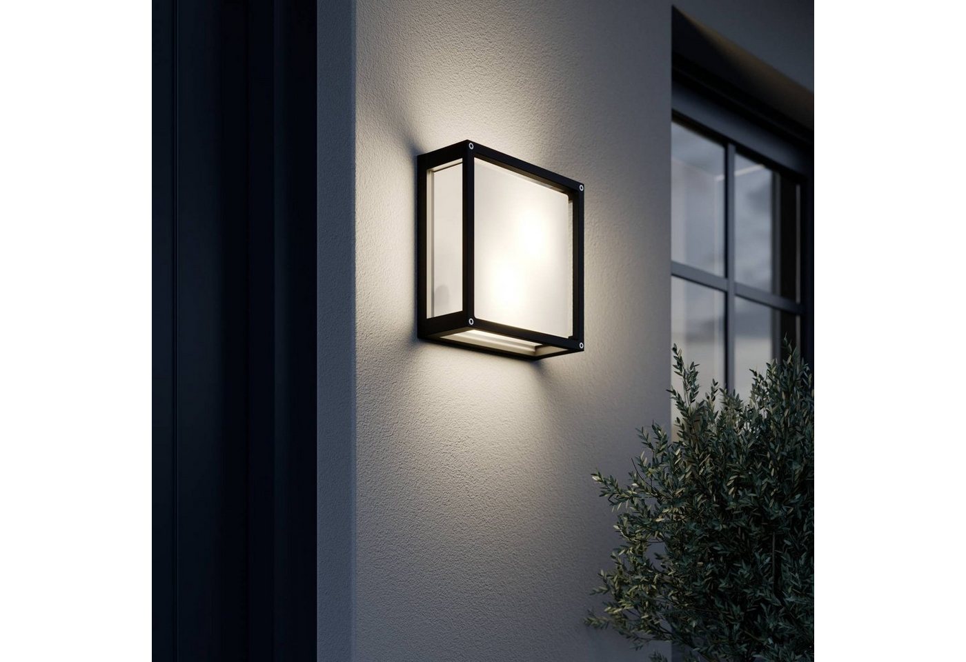 Lucande Außen-Wandleuchte Aurelien, Metall, Schwarz IP54, 2 x 15 W LED – Bild 3 von 5