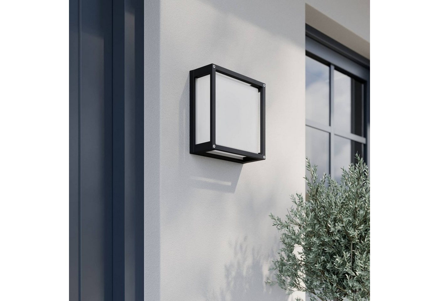 Lucande Außen-Wandleuchte Aurelien, Metall, Schwarz IP54, 2 x 15 W LED – Bild 4 von 5