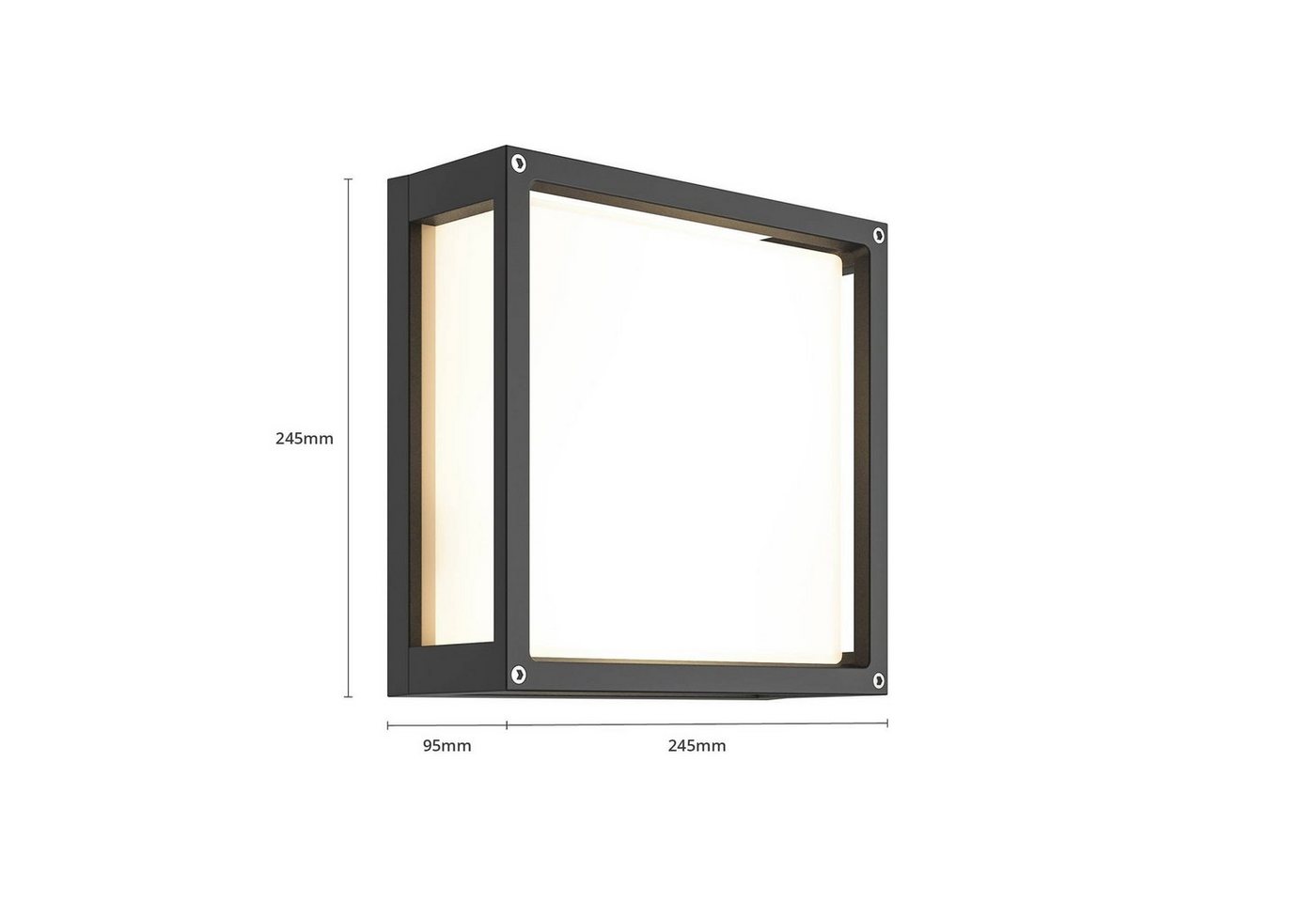 Lucande Außen-Wandleuchte Aurelien, Metall, Schwarz IP54, 2 x 15 W LED – Bild 5 von 5