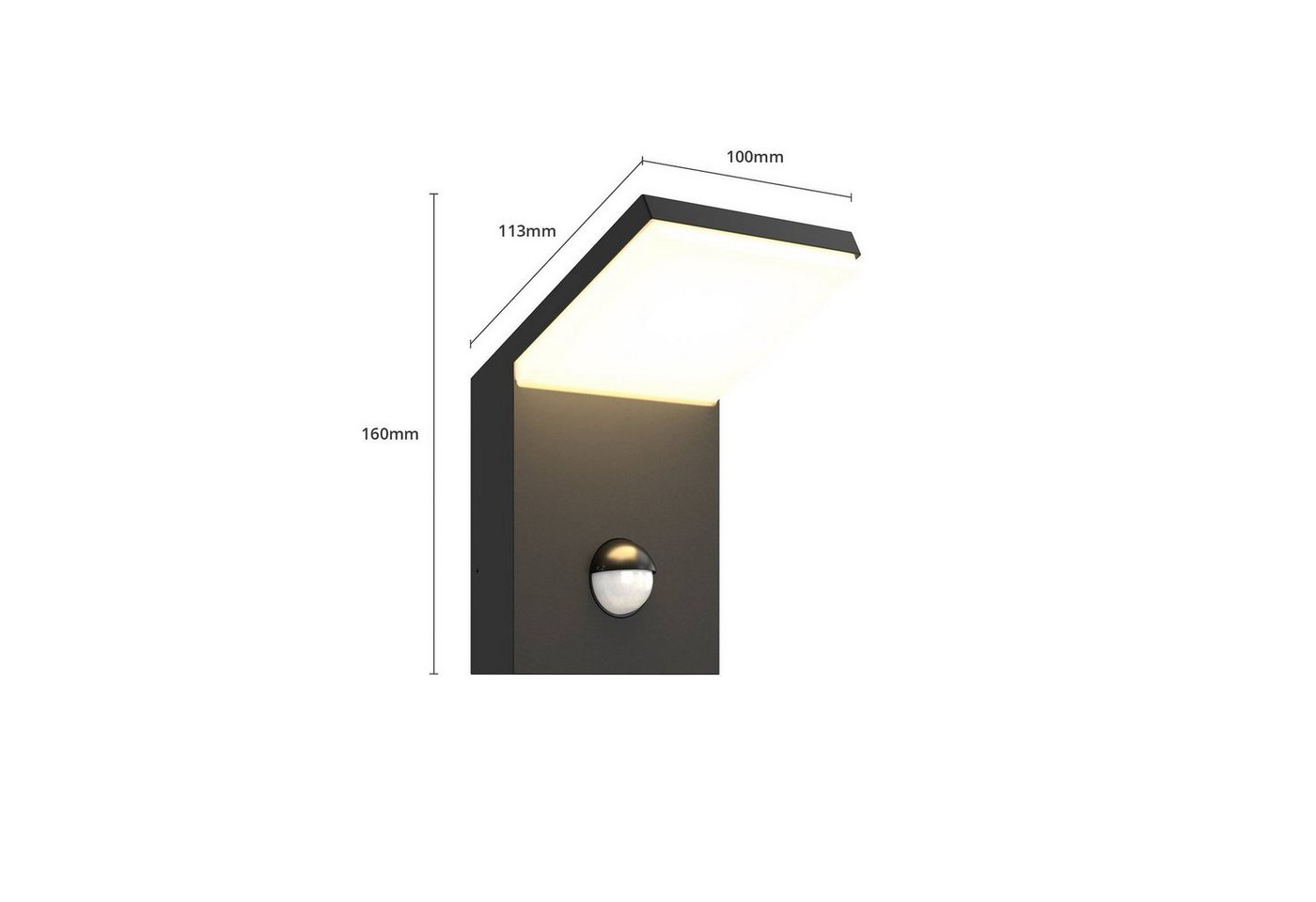 Lucande Außen-Wandleuchte Nevio, LED 7,9 W gesamt, warmweiß – Bild 5 von 5