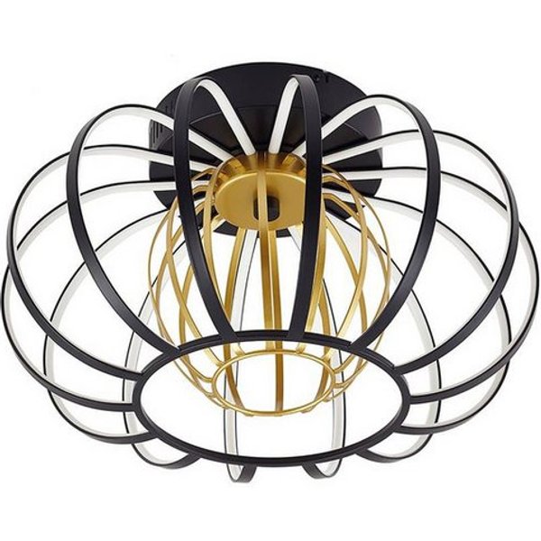 Lucande Deckenleuchten Birger, LED, Metall, Schwarz warmweiß IP20, LED 33,8 W gesamt, warmweiß