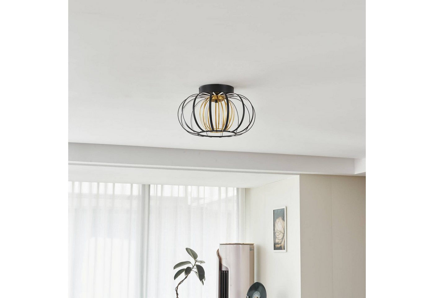 Lucande Deckenleuchten Birger, LED, Metall, Schwarz warmweiß IP20, LED 33,8 W gesamt, warmweiß – Bild 4 von 5