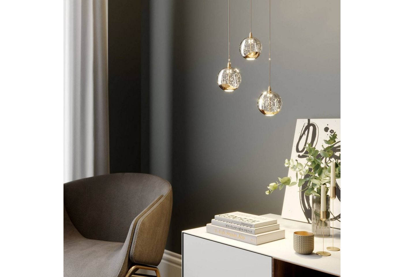 Lucande Hängeleuchte Hayley, 3 x 5 W LED, warmweiß – Bild 3 von 5