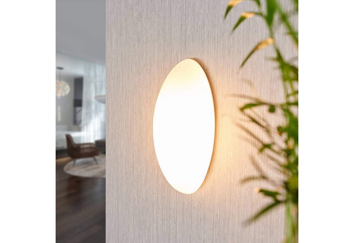 Lucande Wandleuchte Jemima, Glas Weiß IP20, 1 x 40 W – Bild 2 von 5