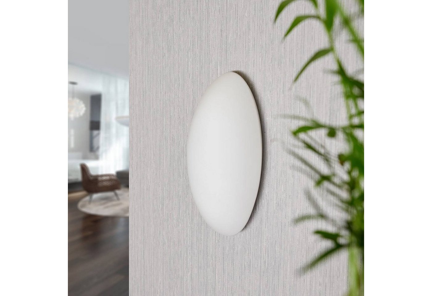 Lucande Wandleuchte Jemima, Glas Weiß IP20, 1 x 40 W – Bild 3 von 5