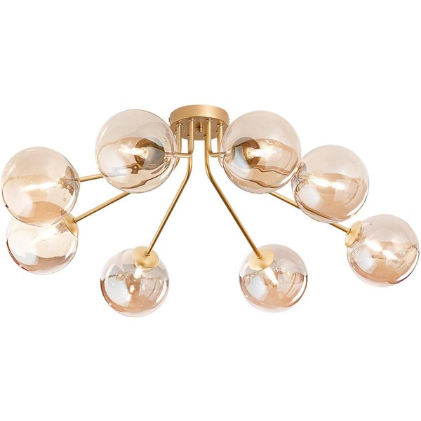 Luce Ambiente Design LED Deckenleuchte 8-flammig mit Glas-Kugeln Breite 88cm, Dimmfunktion, LED wechselbar, Warmweiß, groß-e ausgefallene Deckenlampe inkl. G9 L