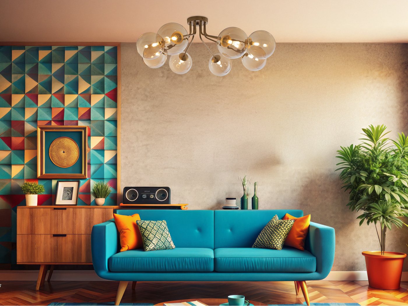 Luce Ambiente Design LED Deckenleuchte 8-flammig mit Glas-Kugeln Breite 88cm, Dimmfunktion, LED wechselbar, Warmweiß, groß-e ausgefallene Deckenlampe inkl. G9 L – Bild 5 von 5