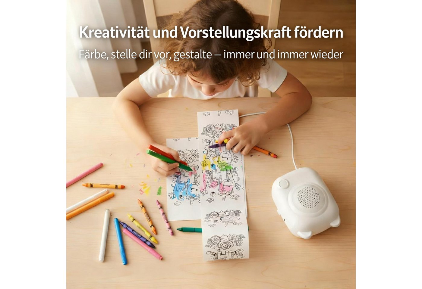 Luckice AI Sprachgesteuerter Mini Thermodrucker für Kinder Mini-Drucker, (Tragbarer Tintenloser Stickerdrucker mit Foto- & Bildgenerierung, Lernfunktion für Not – Bild 4 von 5