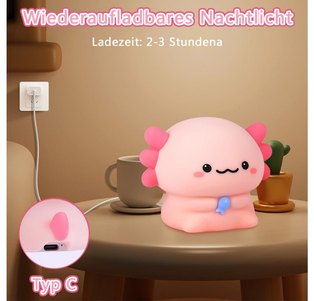 Luckice LED Nachtlicht Nachtlicht Kinder, Stilllicht Dimmbar Silikon, Kinderzimmer LED Nachtlicht Baby Dimmbar mit Timer. – Bild 4 von 5
