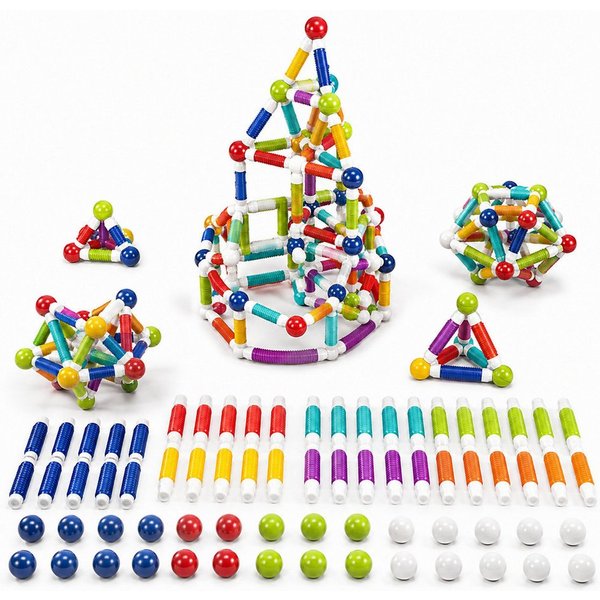 Luckice Magnetische Bausteine, 3D Magnetbausteine, Magnetspielzeug Magnetspielbausteine, (Spar-Set, 85 St., 85-teiliges Magnetbaukasten mit Aufbewahrungsbox ab 