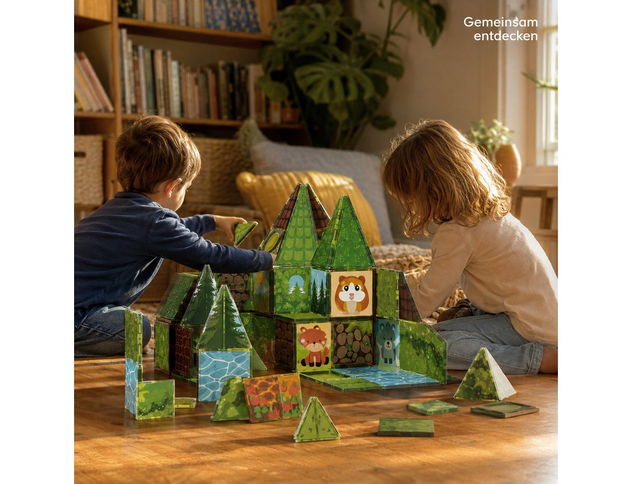 Luckice Magnetische Bausteine Bauernhof‑Set, kreatives Bauspiel für Kinder Magnetspielbausteine, (Set, fördert Fantasie sowie Zusammenarbeit), Naturmotiven lade – Bild 5 von 5