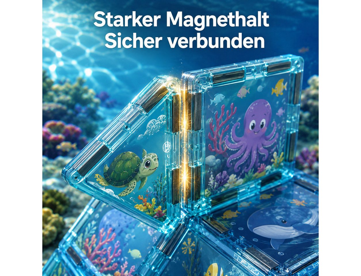 Luckice Magnetische Bausteine Bauernhof‑Set, kreatives Bauspiel für Kinder Magnetspielbausteine, (Set, fördert Fantasie sowie Zusammenarbeit), Naturmotiven lade – Bild 3 von 5